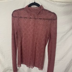 Free People Lace Turtle Neck